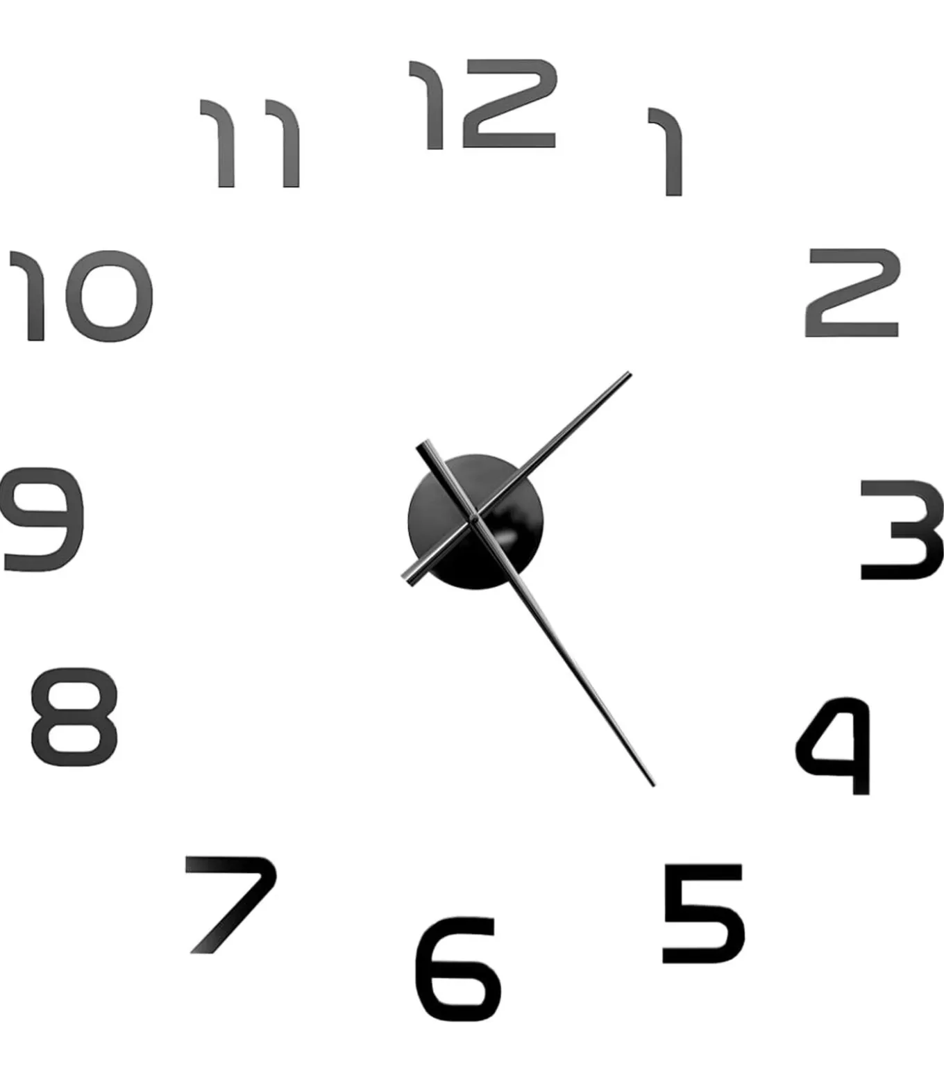 3D-wandklok 100 cm XXL modern zwart