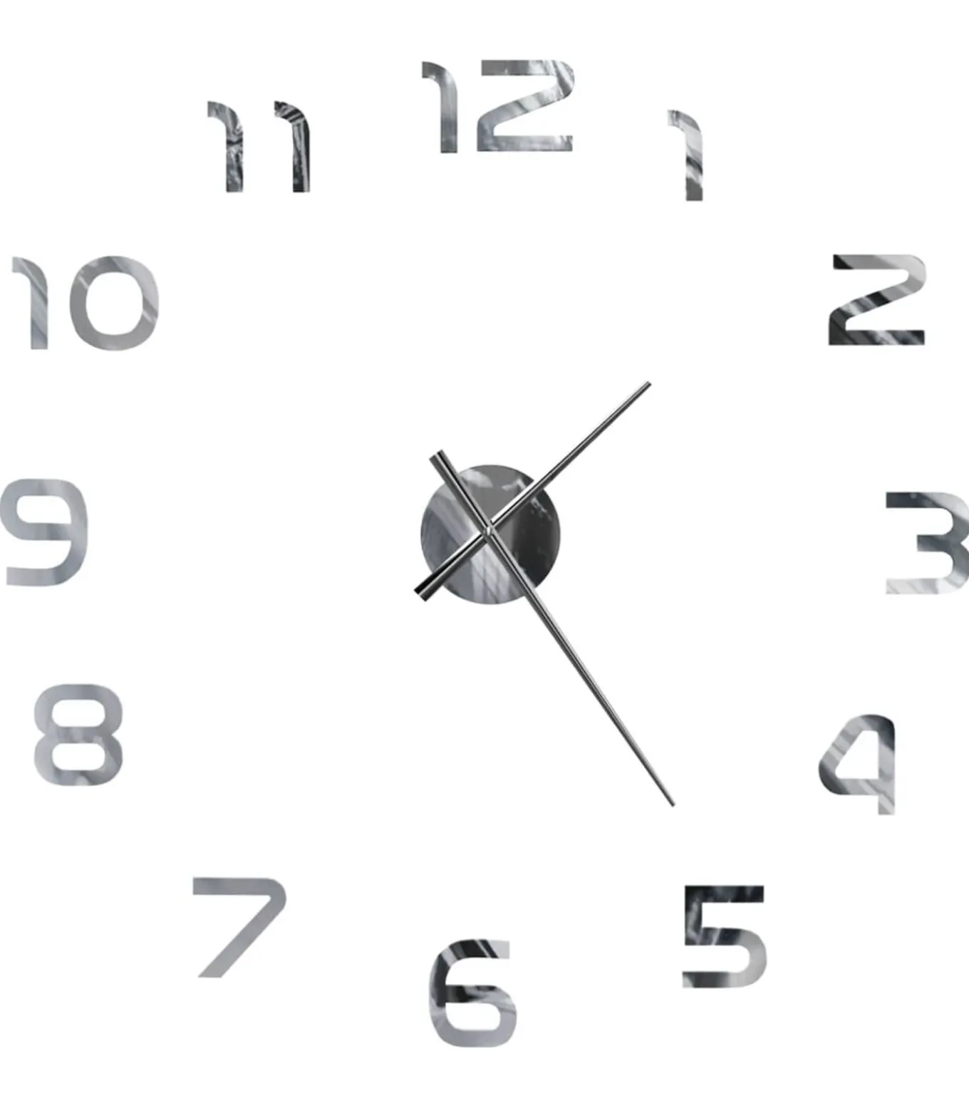 3D-wandklok 100 cm XXL modern zilverkleurig