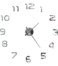 3D-wandklok 100 cm XXL modern zilverkleurig