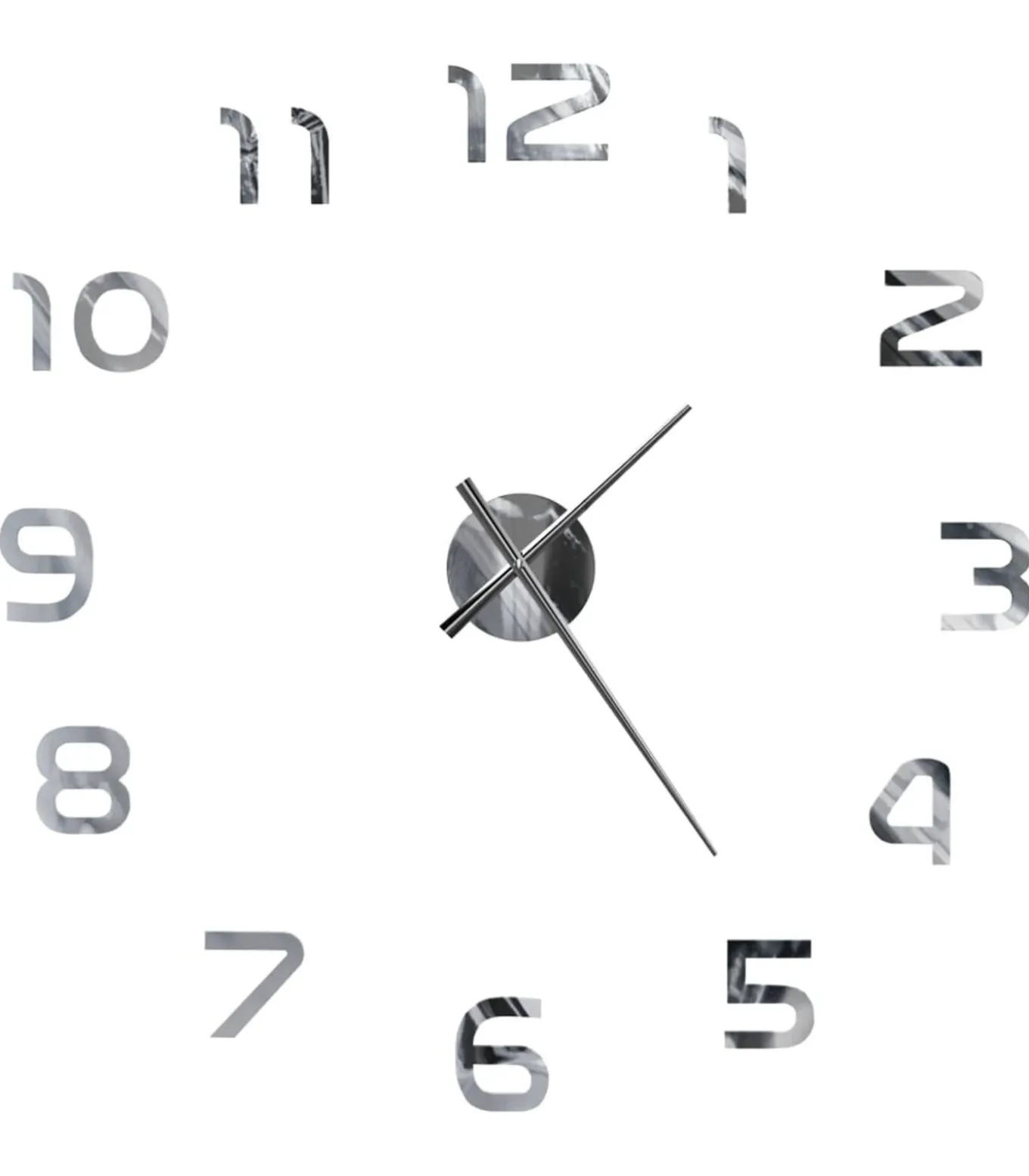 3D-wandklok 100 cm XXL modern zilverkleurig