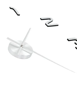 3D-wandklok 100 cm XXL modern zilverkleurig