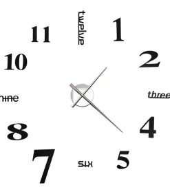 3D-wandklok 100 cm XXL modern zwart