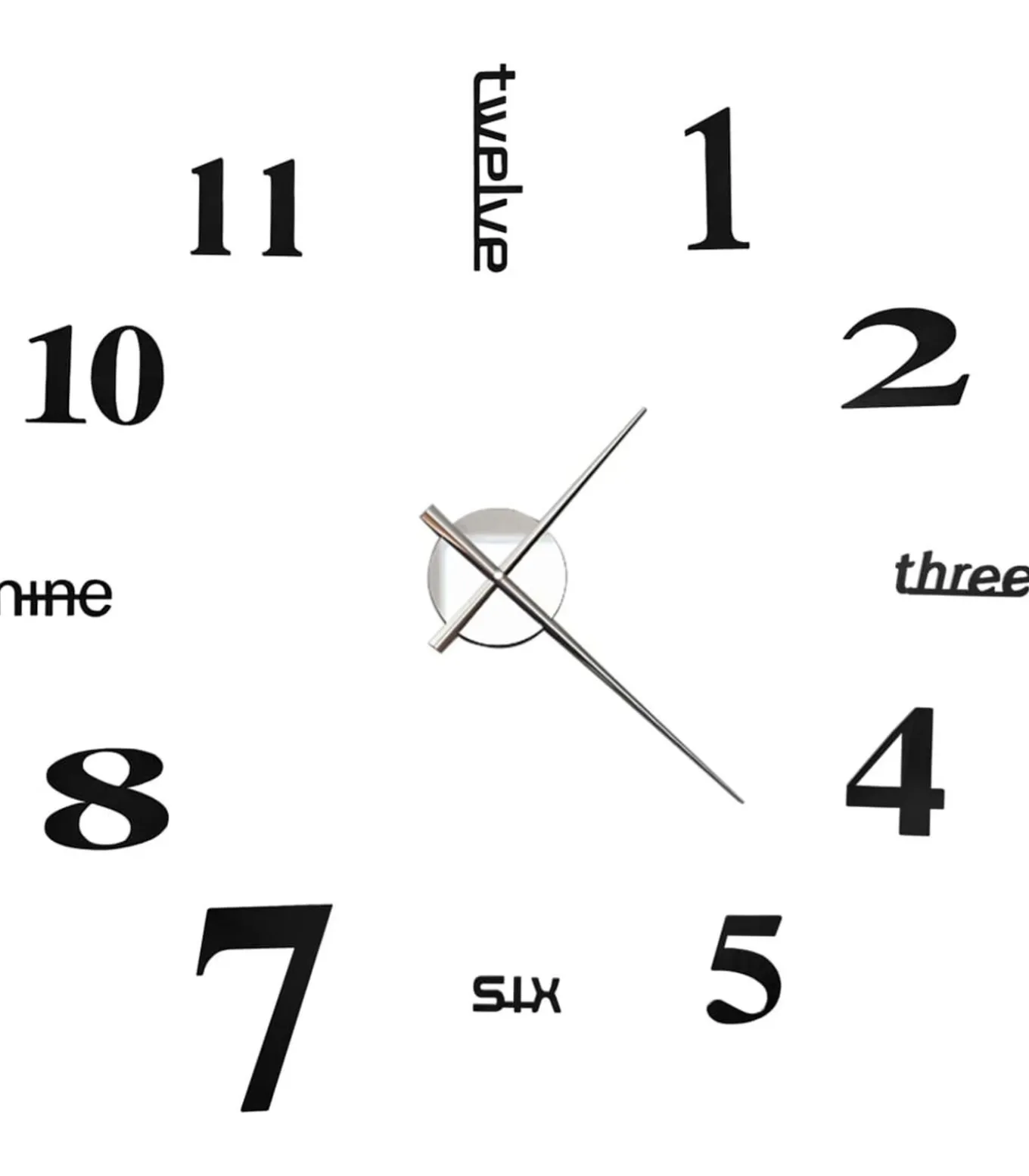 3D-wandklok 100 cm XXL modern zwart