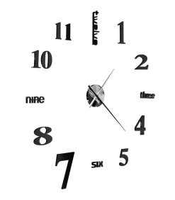 3D-wandklok 100 cm XXL modern zwart