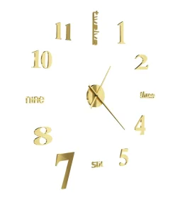 3D-wandklok 100 cm XXL modern goudkleurig