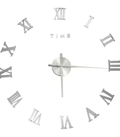 3D-wandklok modern XXL 100 cm zilverkleurig