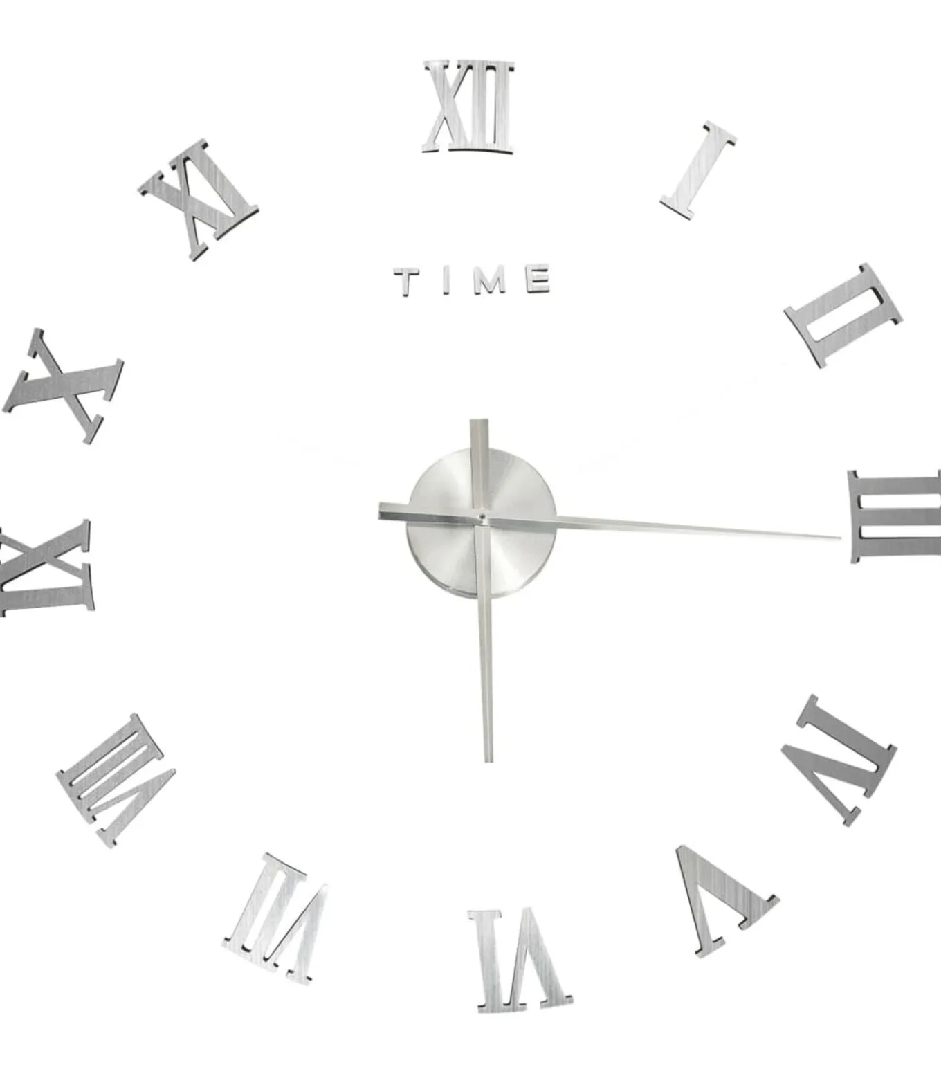 3D-wandklok modern XXL 100 cm zilverkleurig