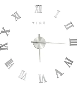 3D-wandklok modern XXL 100 cm zilverkleurig