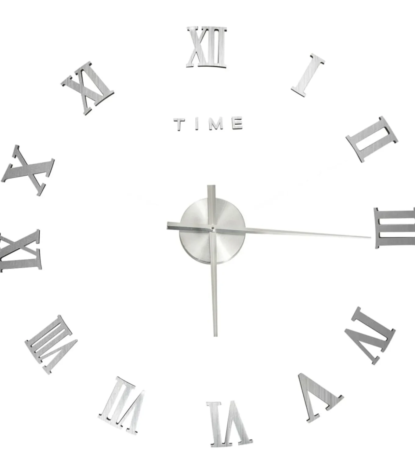 3D-wandklok modern XXL 100 cm zilverkleurig