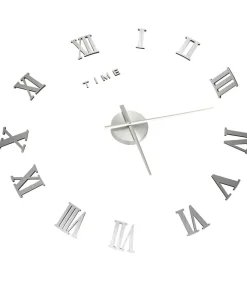 3D-wandklok modern XXL 100 cm zilverkleurig