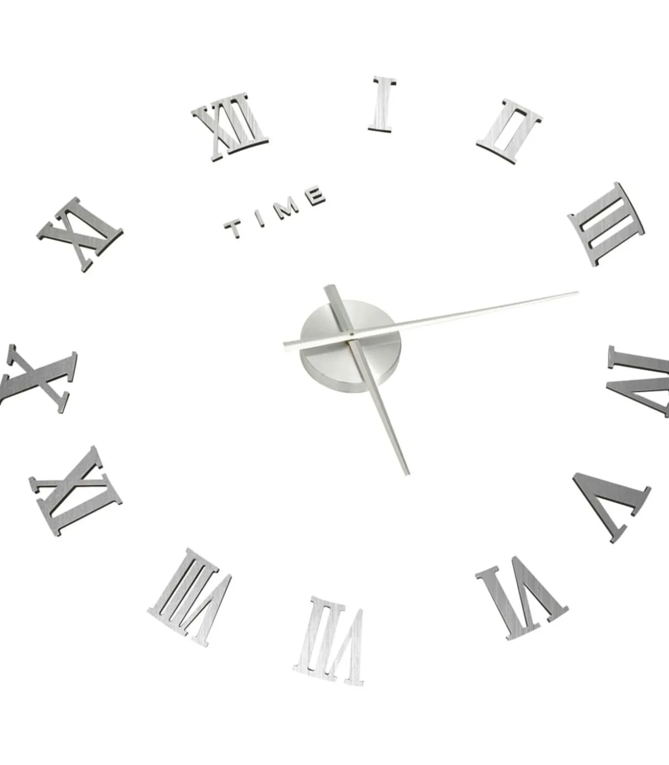 3D-wandklok modern XXL 100 cm zilverkleurig