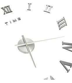 3D-wandklok modern XXL 100 cm zilverkleurig