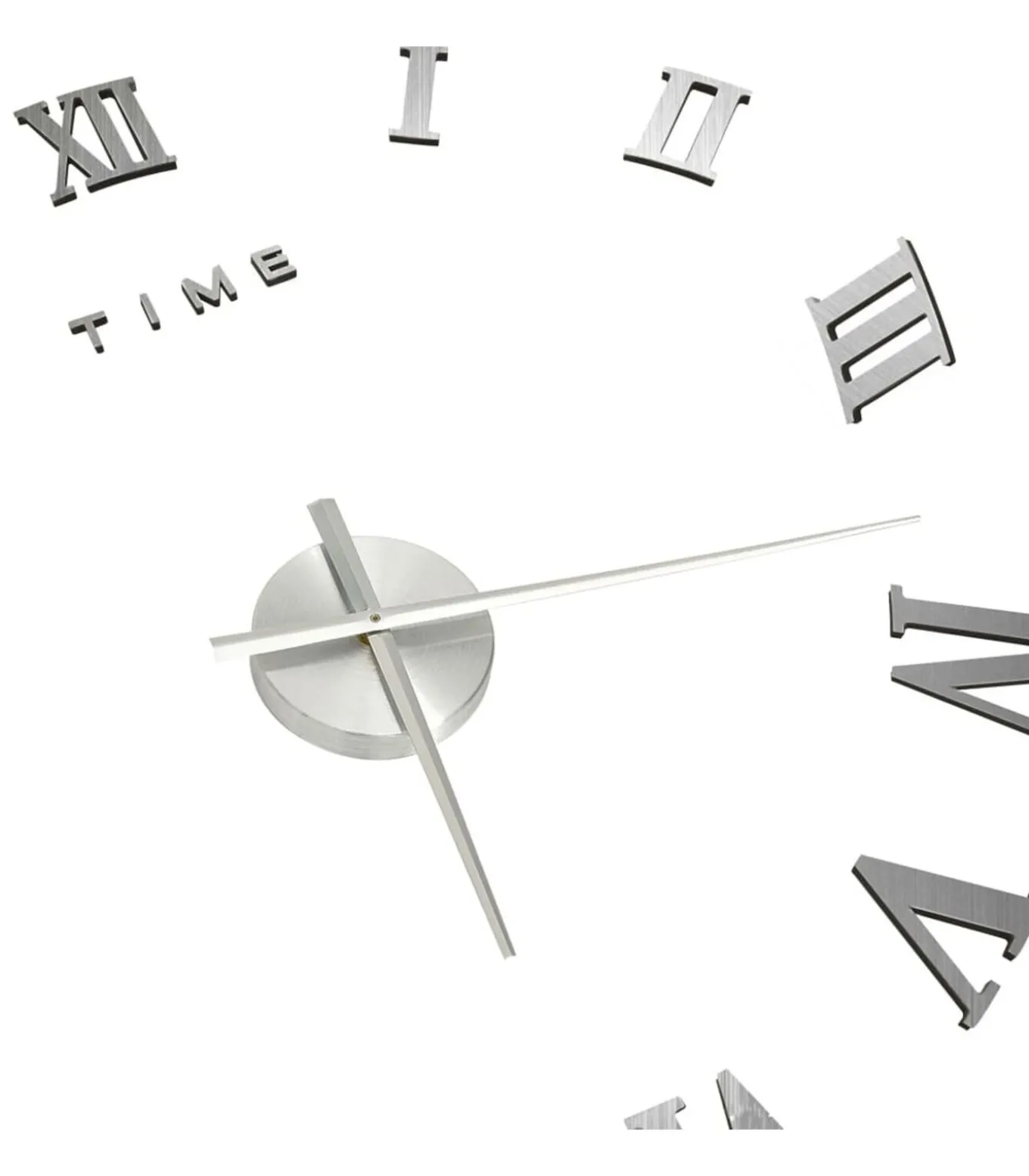 3D-wandklok modern XXL 100 cm zilverkleurig