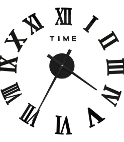 3D-wandklok modern XXL 100 cm zwart