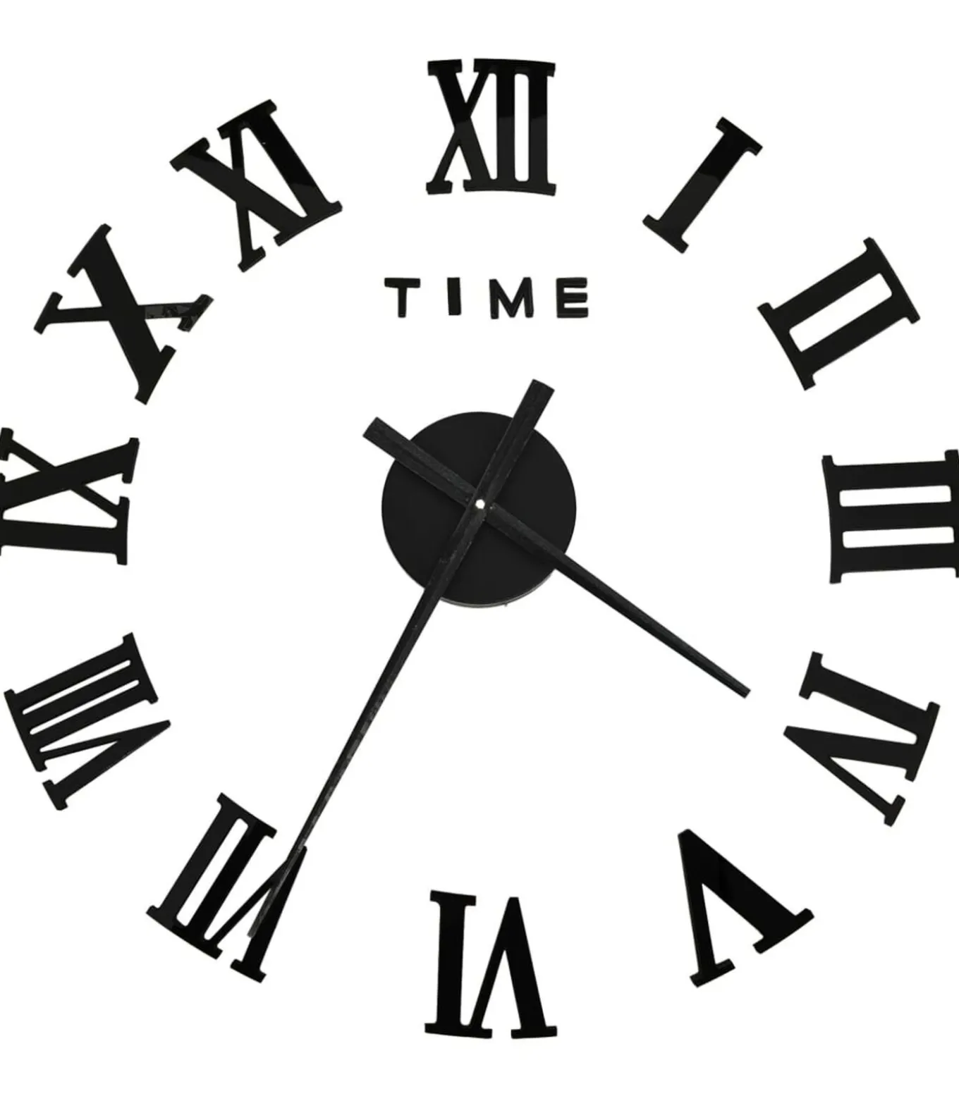 3D-wandklok modern XXL 100 cm zwart