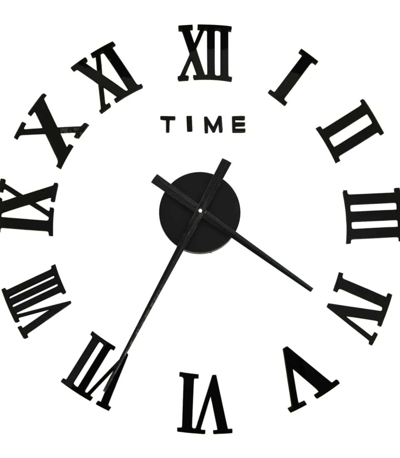 3D-wandklok modern XXL 100 cm zwart