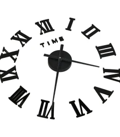 3D-wandklok modern XXL 100 cm zwart