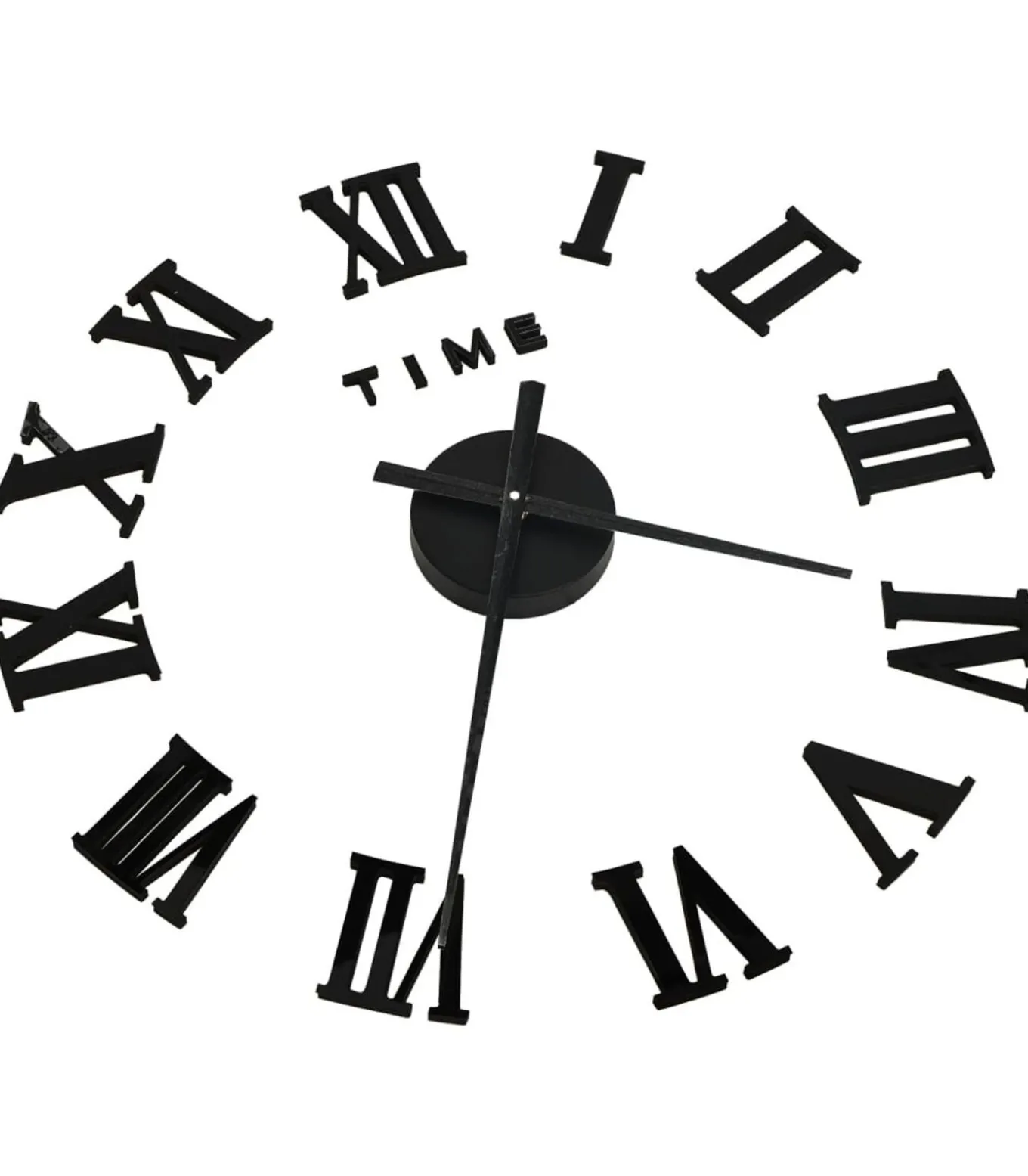 3D-wandklok modern XXL 100 cm zwart