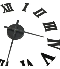 3D-wandklok modern XXL 100 cm zwart