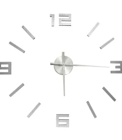 3D-wandklok modern XXL 100 cm zilverkleurig