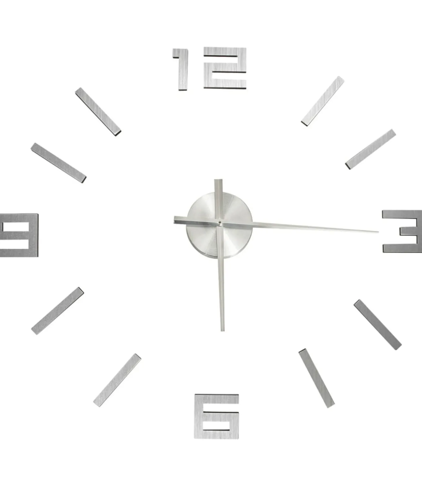 3D-wandklok modern XXL 100 cm zilverkleurig