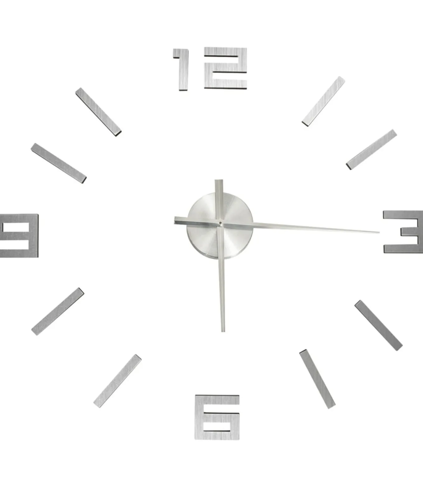 3D-wandklok modern XXL 100 cm zilverkleurig