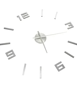 3D-wandklok modern XXL 100 cm zilverkleurig