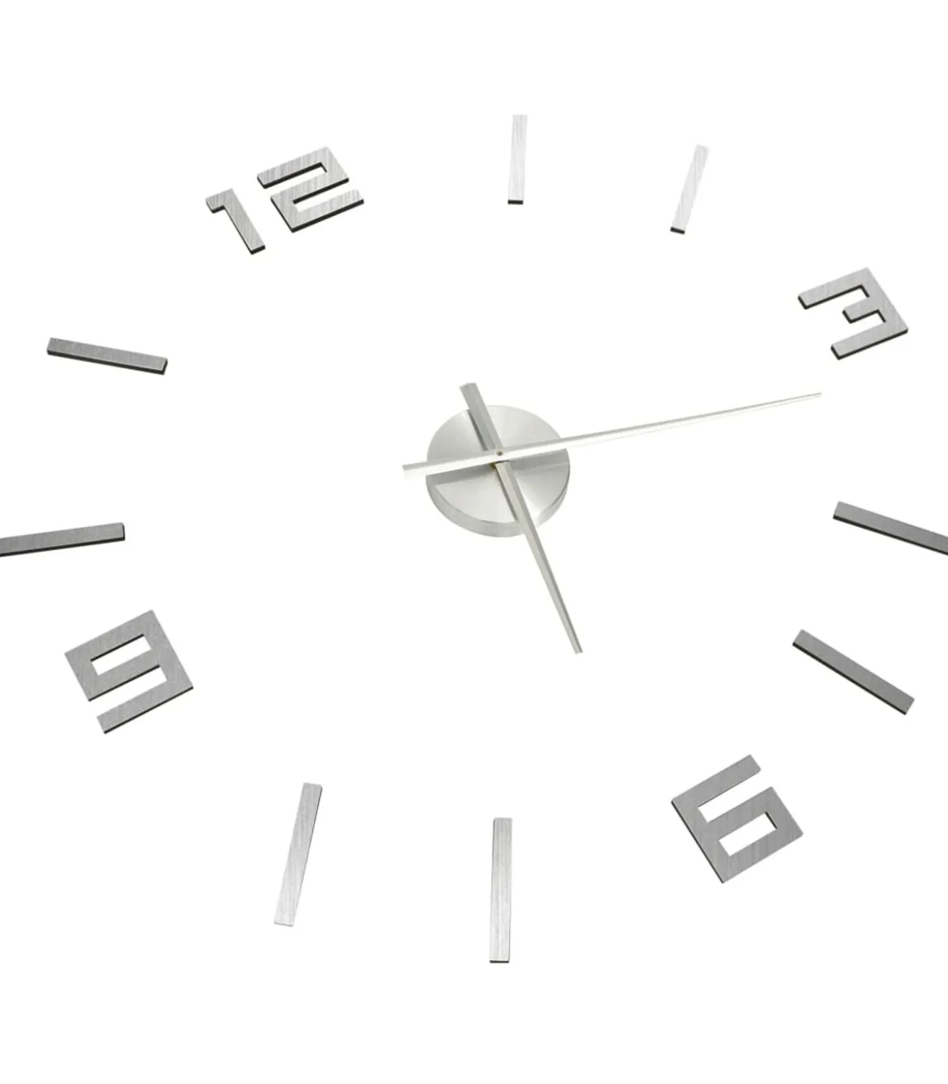 3D-wandklok modern XXL 100 cm zilverkleurig