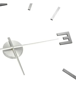 3D-wandklok modern XXL 100 cm zilverkleurig