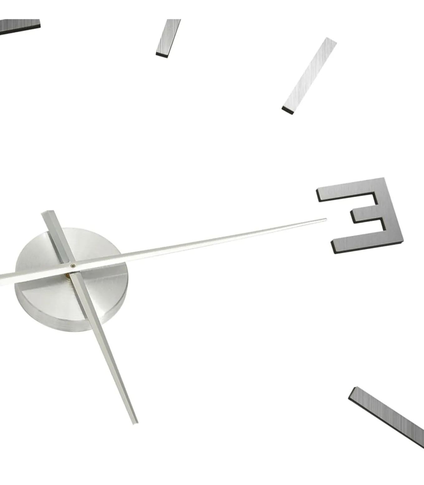 3D-wandklok modern XXL 100 cm zilverkleurig