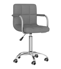 Eetkamerstoel draaibaar stof lichtgrijs