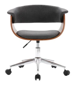 Eetkamerstoelen 4 st draaibaar stof grijs