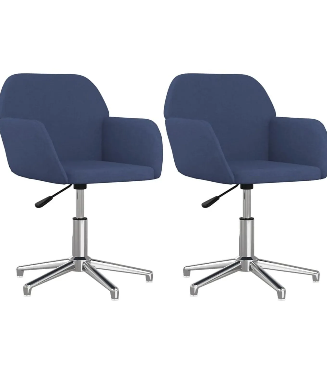 Eetkamerstoelen 2 st draaibaar stof blauw