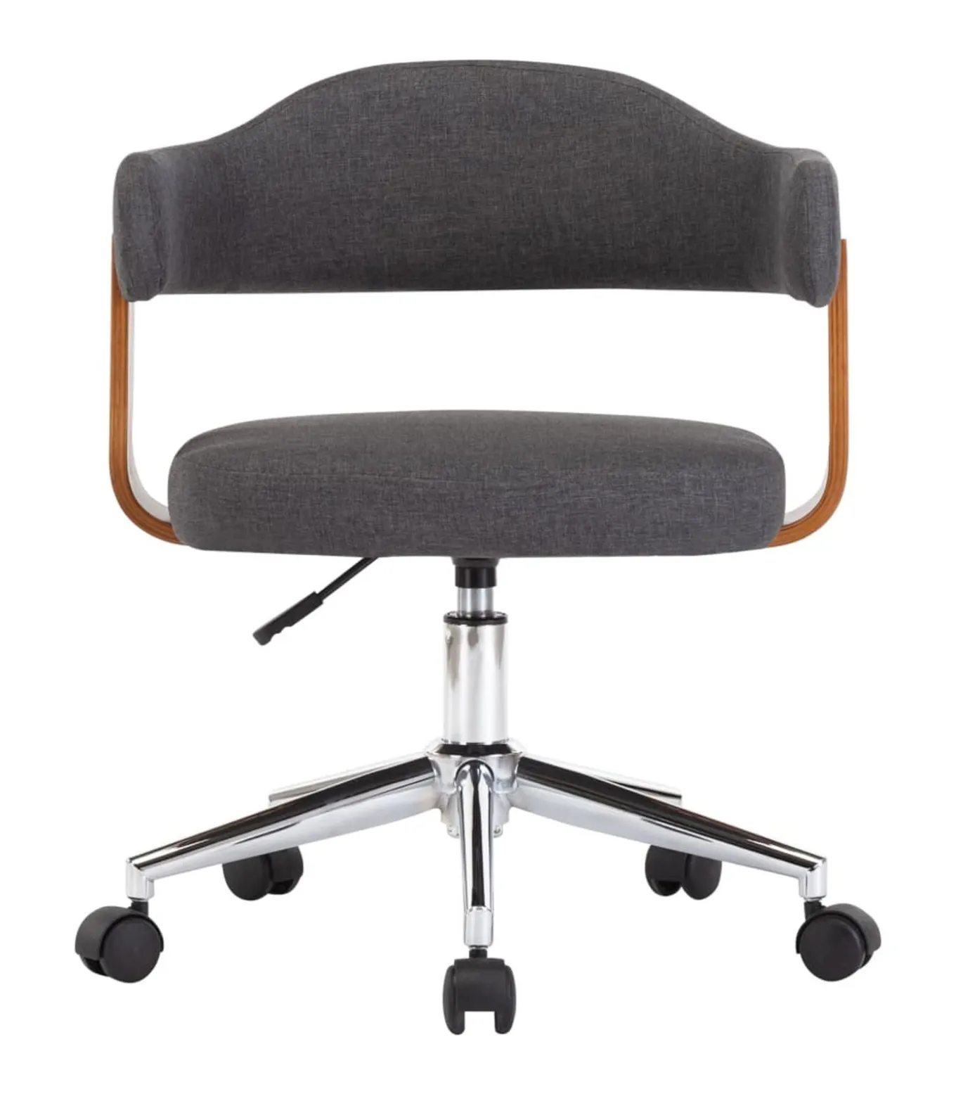 Eetkamerstoelen 2 st draaibaar gebogen hout en stof grijs