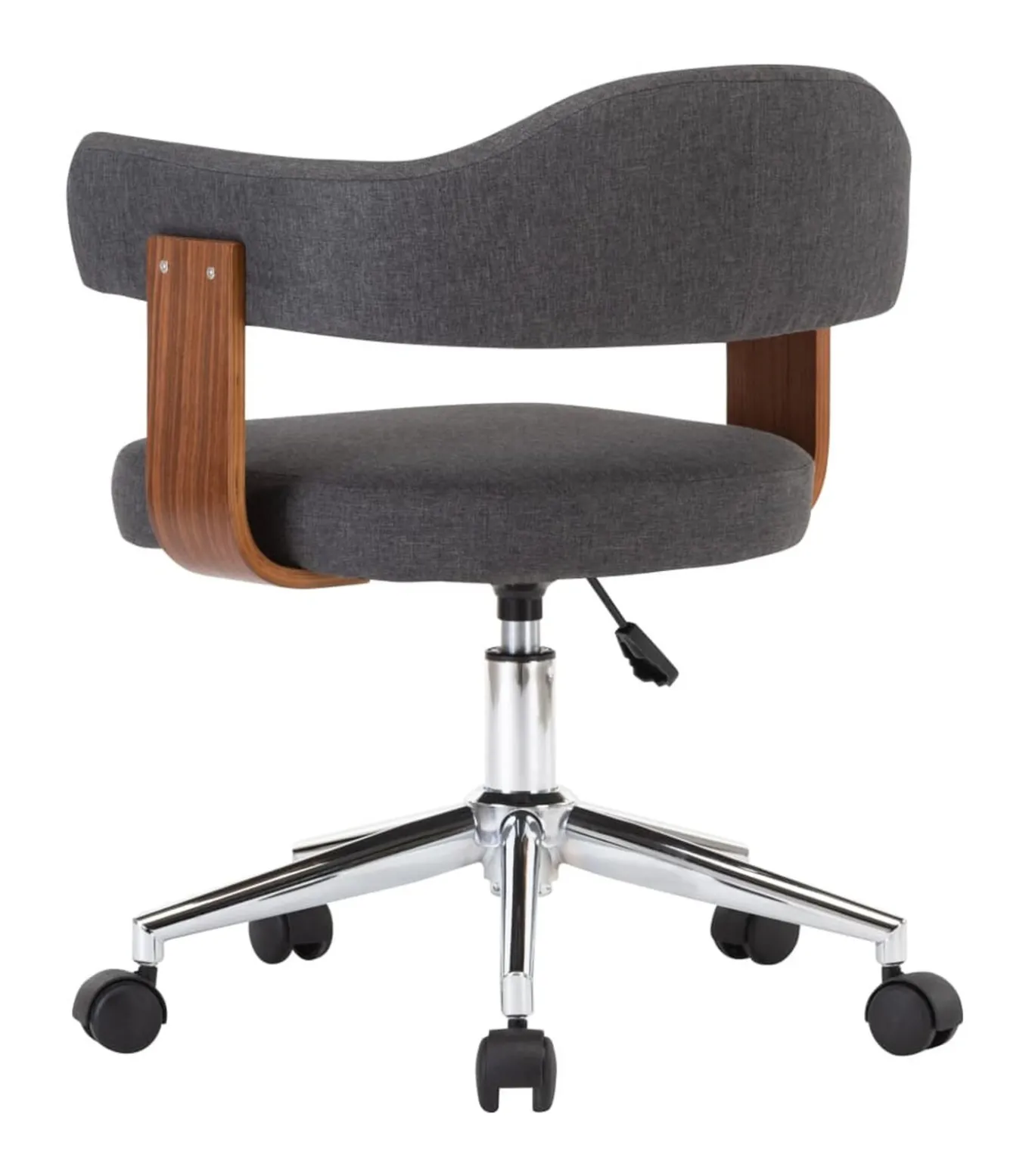 Eetkamerstoelen 2 st draaibaar gebogen hout en stof grijs