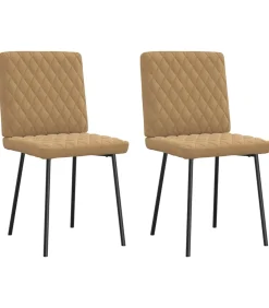 Eetkamerstoelen 2 st fluweel bruin