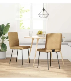 Eetkamerstoelen 2 st fluweel bruin