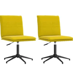 Eetkamerstoelen 2 st fluweel geel