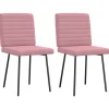 Eetkamerstoelen 2 st fluweel roze