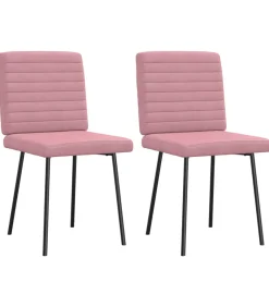 Eetkamerstoelen 2 st fluweel roze