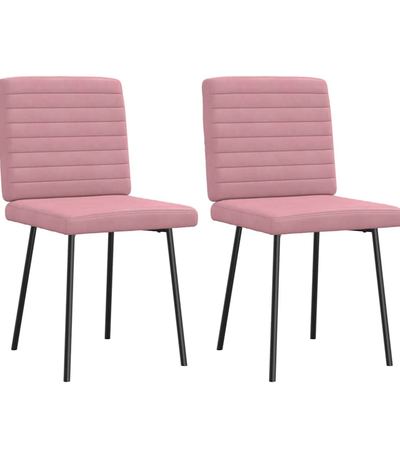 Eetkamerstoelen 2 st fluweel roze