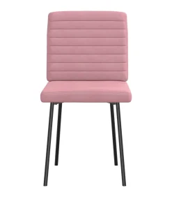 Eetkamerstoelen 2 st fluweel roze