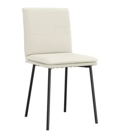 Eetkamerstoelen 4 st fluweel crèmekleurig