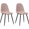Eetkamerstoelen 2 st fluweel roze