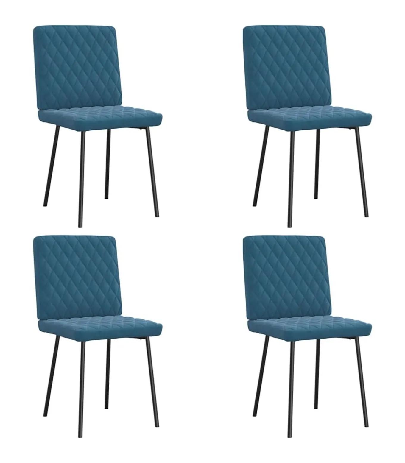 Eetkamerstoelen 4 st fluweel blauw