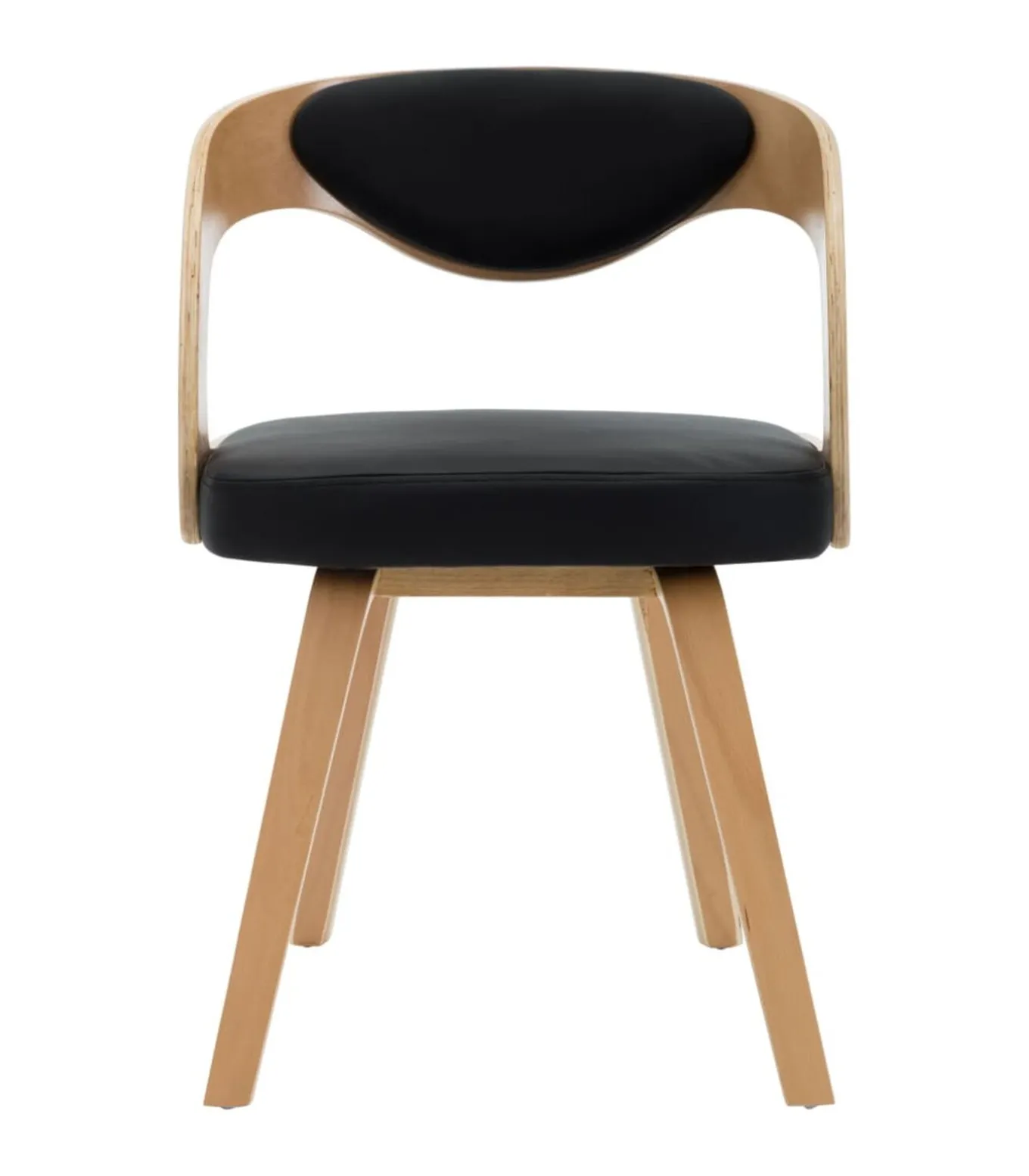 Eetkamerstoelen 2 st gebogen hout en kunstleer