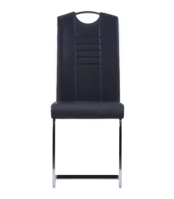 Eetkamerstoelen 6 st kunstleer zwart