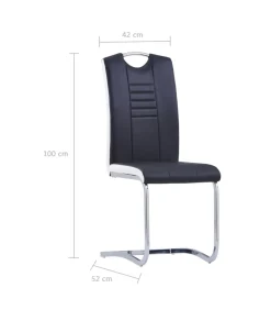 Eetkamerstoelen 6 st kunstleer zwart