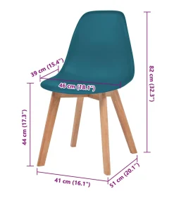 Eetkamerstoelen 4 st kunststof turquoise