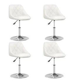 Eetkamerstoelen 4 st kunstleer wit